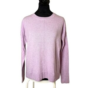 Women's Tahari 100% Cashmere Lavender Sweater Scoop Neck Knit Long Sleeve SZ  S